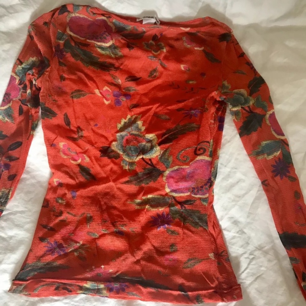 RARE Mid-late 90’s Vivienne Tam mesh boatneck top